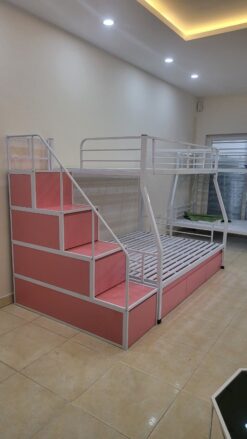 Giường tầng sắt thang hộp có ngăn kéo rộng 1m2/1m GT 78