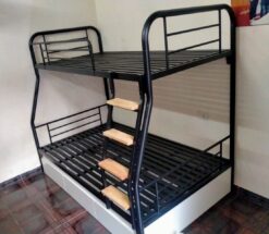 Giường tầng khung ống tròn có ngăn kéo gỗ rộng 1m2/1m GT 60