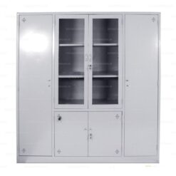 Tủ hồ sơ sắt 4 khoang 2 cánh kính QP-01