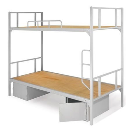 Giường sắt 2 tầng màu ghi có hộc - GTS 03